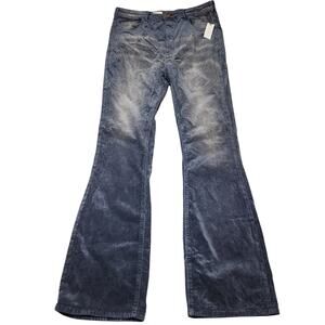 Pilcro The Icon Corduroy Flare Pants Washed Gray Black High Rise 32T Tall